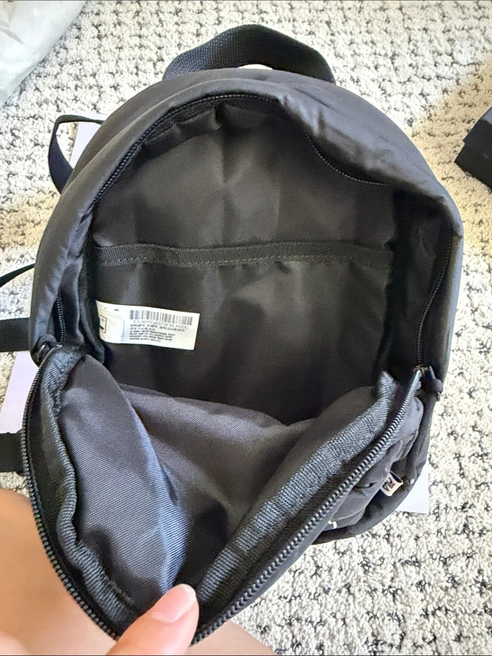 FILA Black Padded Crossbody Sling Bag with Logo